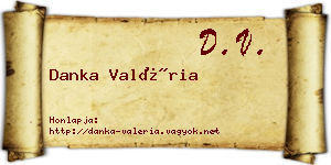 Danka Valéria névjegykártya